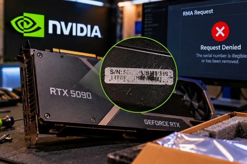 NVIDIA habría rechazado el RMA de una RTX 5090 porque su número de serie se había borrado