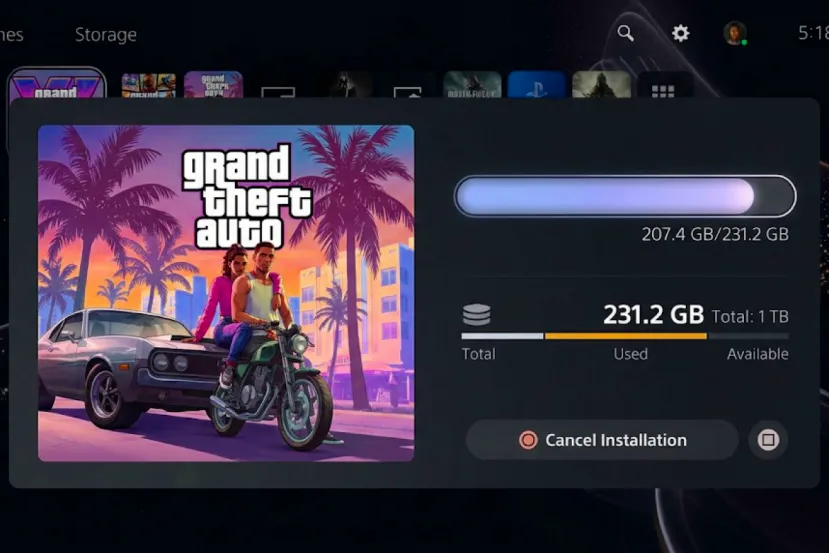 Libera espacio en tu PS5, la descarga del GTA 6 ocupará 210 GB en tu consola