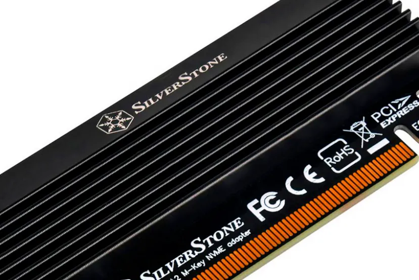Este adaptador PCIe X16 a M.2 de Silverstone incluye su propio disipador para SSD de alto rendimiento