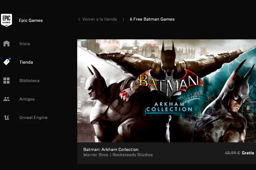 Epic Games regala seis juegos de Batman en su plataforma de juegos hasta el  26 de septiembre - Noticia