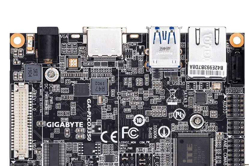La placa base GA-PICO3350 de Gigabyte incluye un Intel Celeron N3350 dual core y cabe en la palma de la mano