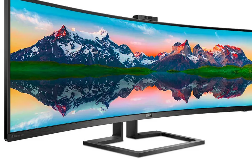 El Philips 439P9H es un monitor curvado de 43" con formato "super ultra wide" de 32:10