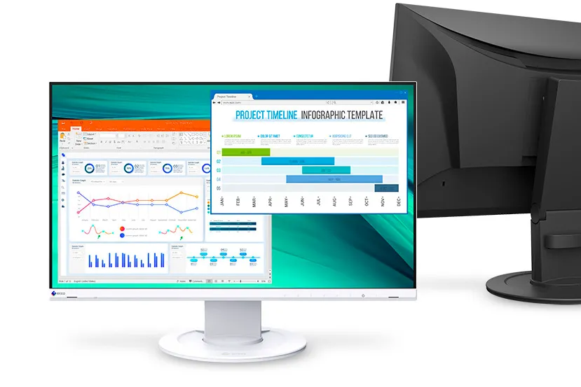 Con un diseño sin bordes y hechos con materiales reciclados llegan los monitores EIZO FlexScan EV2460 y EV2360