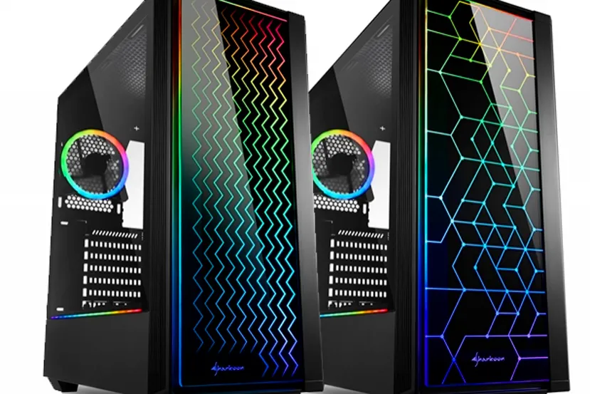 Las nuevas cajas Sharkoon RGB LIT 100 y LIT 200 combinan cristal templado con patrones frontales de iluminación RGB 