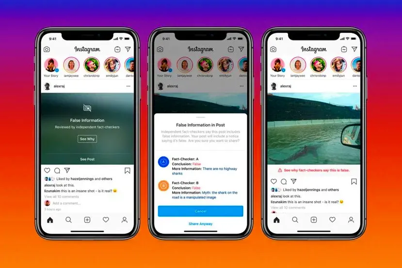 El sistema de Instagram para prevenir la difusión de información falsa está bloqueando imágenes retocadas digitalmente