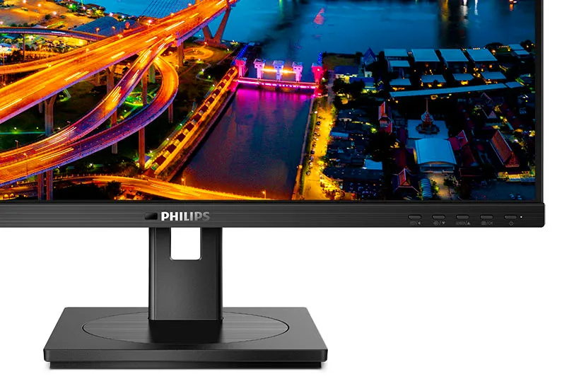 Dock de 4 puertos USB 3.2 y GbE en el monitor Philips 243B1 con capacidad de carga a 65 W y sensor de infrarrojos