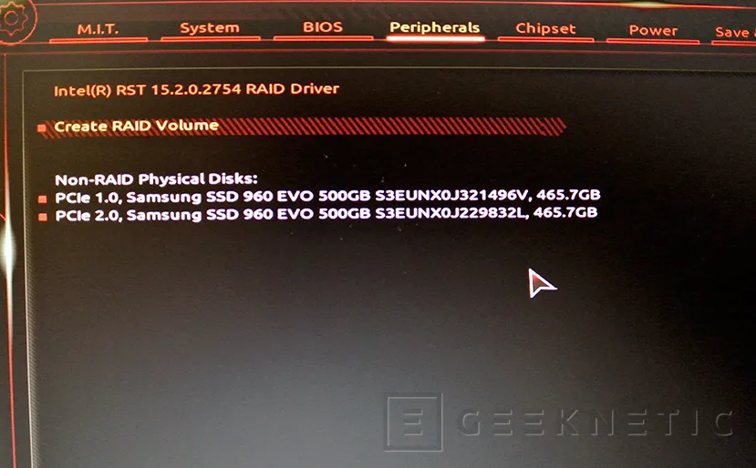 Geeknetic Cómo montar un RAID 0 de discos M.2 NVMe en una Gigabyte Aorus Z270X Gaming 5 6