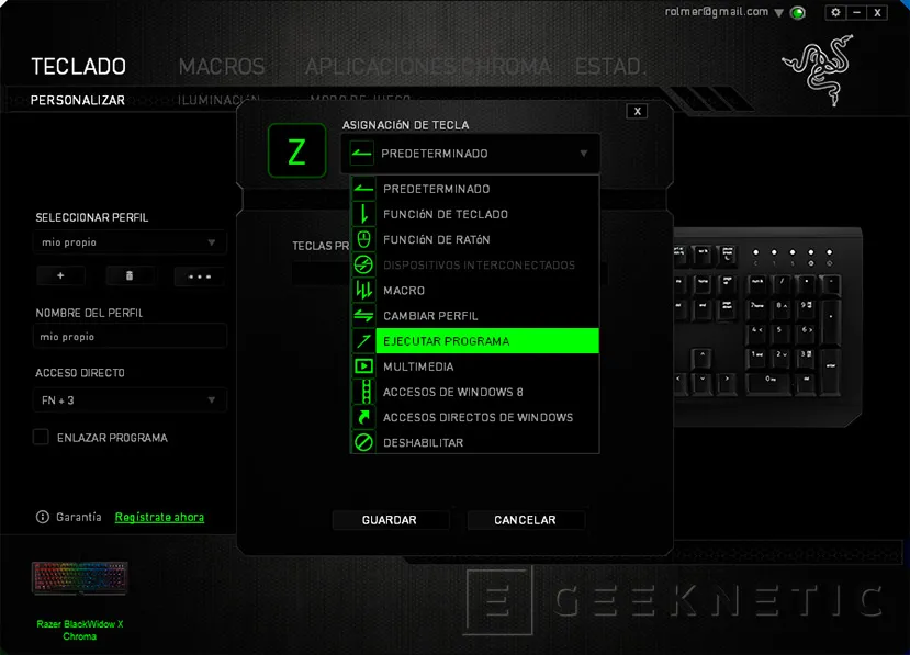 Geeknetic Teclado Razer BlackWidow X Chroma 17