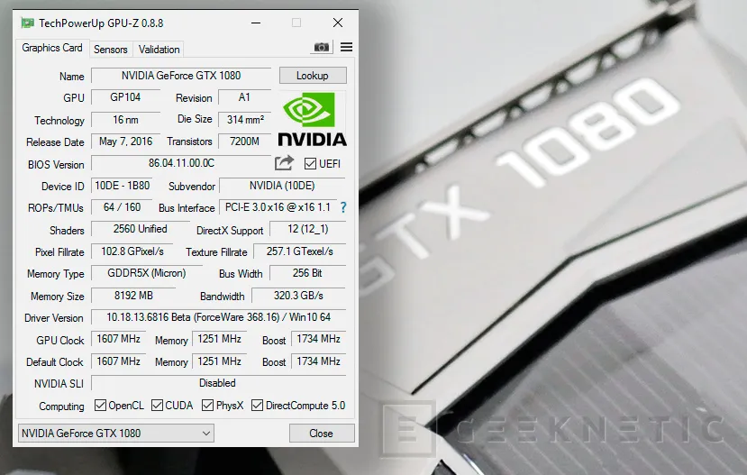 Geeknetic Nvidia Geforce GTX 1080 5