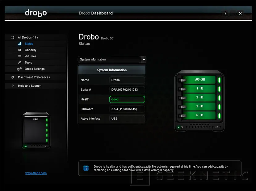 Geeknetic Sistema de almacenamiento personal Drobo 5C 11