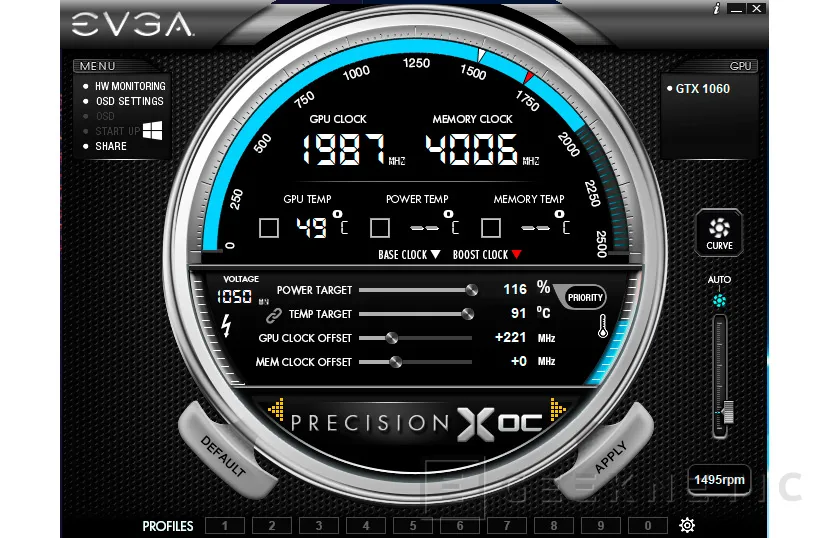Geeknetic EVGA Nvidia Geforce GTX 1060 6GB SC para sistemas compactos 6