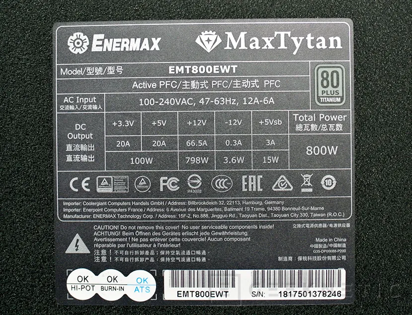 Geeknetic Fuente de alimentación Enermax MaxTytan 800w 7