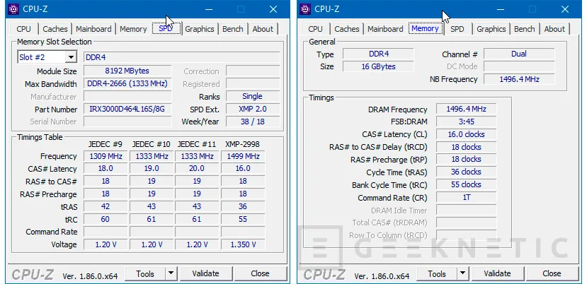 Geeknetic Review Memoria DDR4 GoodRam IRDM X 3000 Dual Channel 4