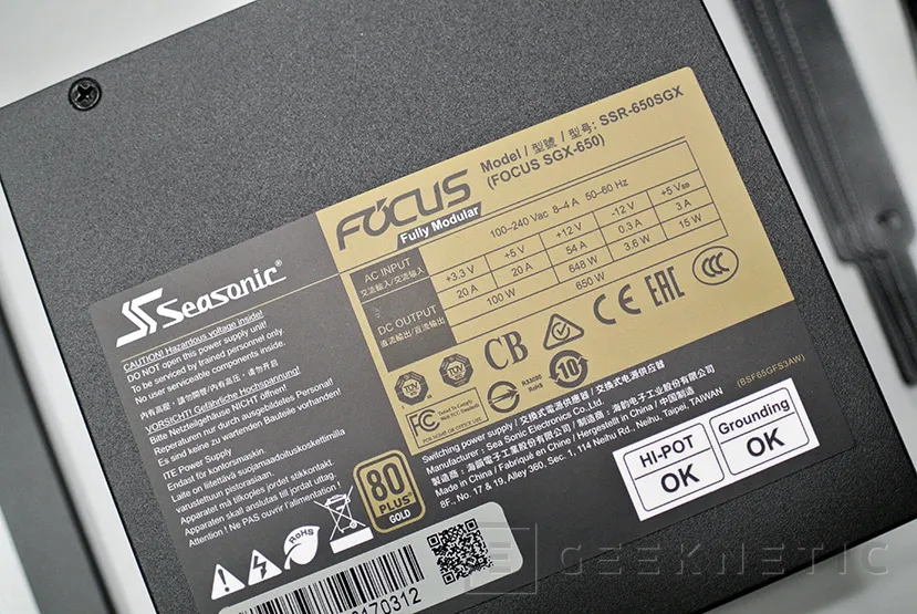 Geeknetic Review Fuente de alimentación SFX Seasonic Focus SGX 650 7