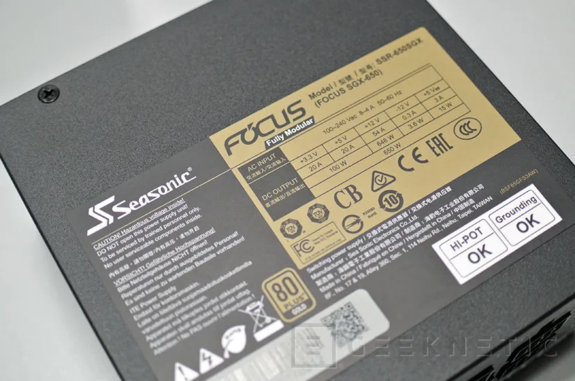 Geeknetic Review Fuente de alimentación SFX Seasonic Focus SGX 650 4