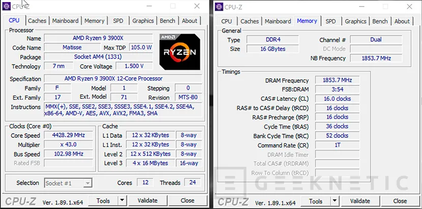 Geeknetic Review AMD Ryzen 7 3700X y AMD Ryzen 9 3900X 12