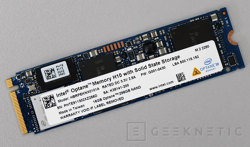 Geeknetic Review Intel Optane Memory H10 256GB 2