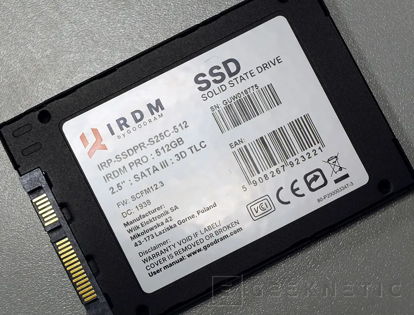 Geeknetic Review SSD GoodRAM IRDM Pro Gen2 SATA 512GB 5