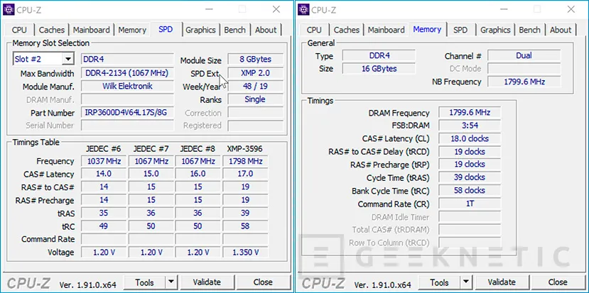 Geeknetic Review Memoria DDR4 GoodRam IRDM Pro 3600C17 8