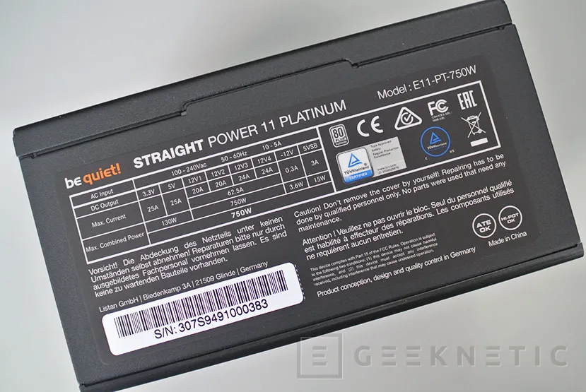 Geeknetic Review Fuente de alimentación Be quiet! Straight Power 11 750W Platinum 2
