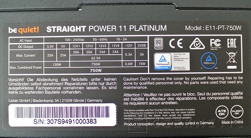 Geeknetic Review Fuente de alimentación Be quiet! Straight Power 11 750W Platinum 6