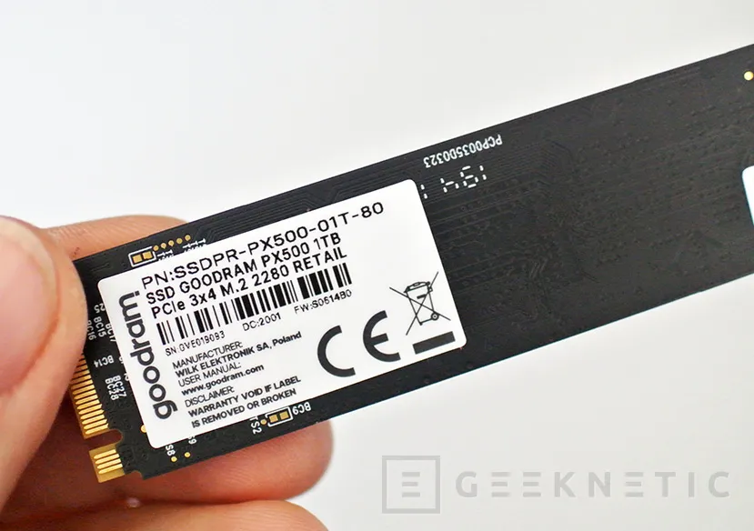 Geeknetic Review SSD GoodRAM PX500 NVME PCIE Gen3 X4  1TB 8