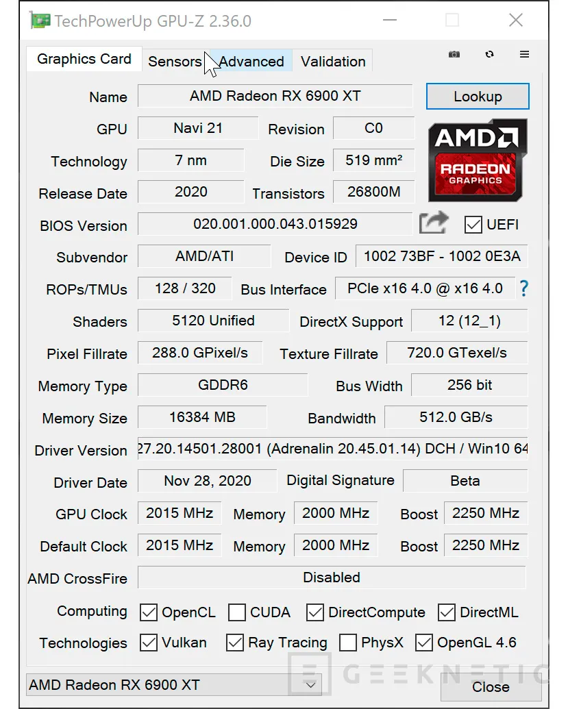 Geeknetic AMD Radeon RX 6900 XT Review 10