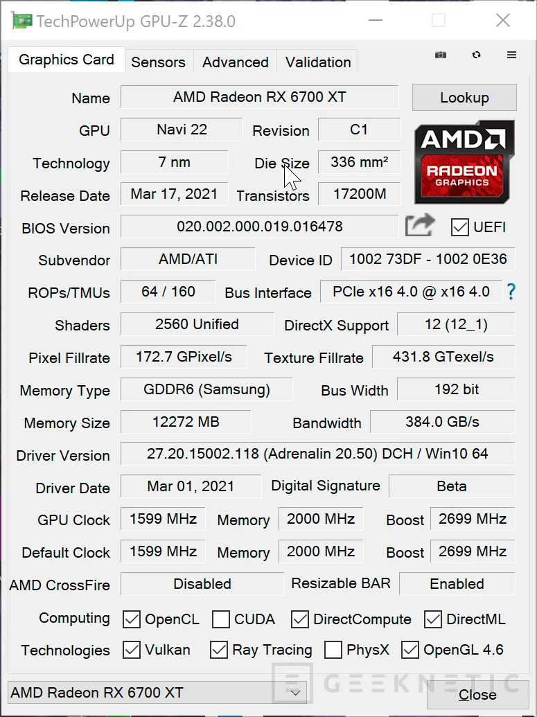 Geeknetic AMD Radeon RX 6700 XT Review 10