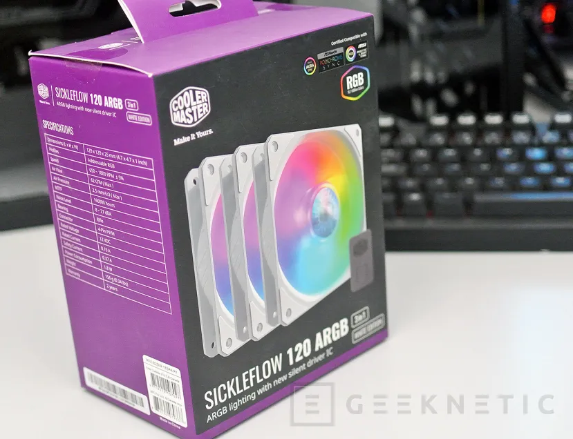 Geeknetic Cooler Master Sickleflow 120 ARGB White Edition 3 in 1 kit Review 1