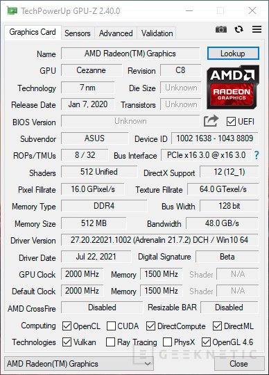 Radeon vega 2025 8 especificaciones