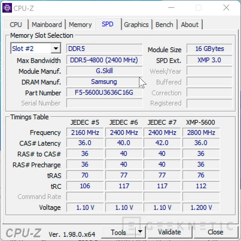 Geeknetic G.SKILL Trident Z5 RGB DDR5 32GB-5600MHz C36 Review 14