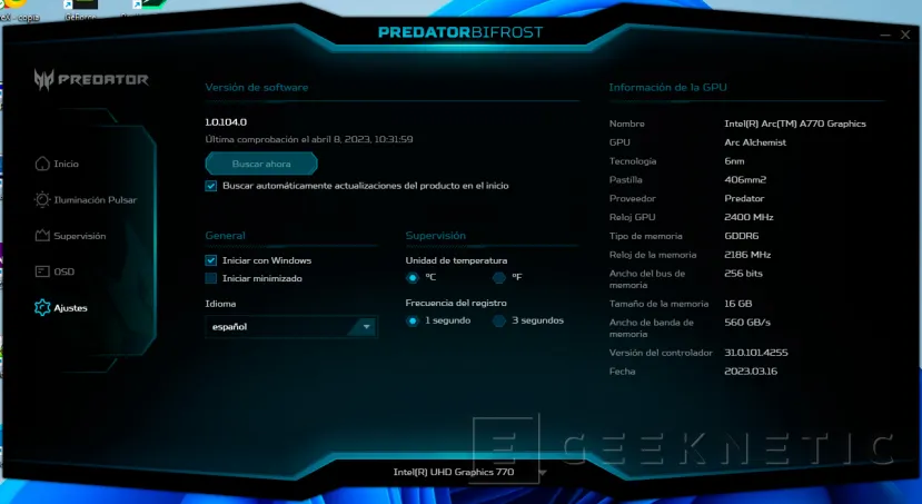 Geeknetic Acer Predator BIFROST ARC A770 OC Review 17