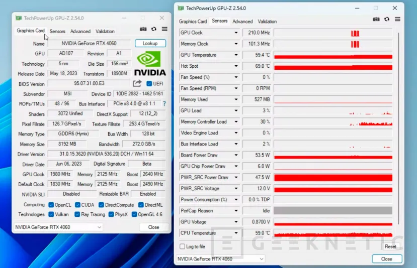Geeknetic MSI NVIDIA GeForce RTX 4060 VENTUS 2X BLACK 8GB Review 5