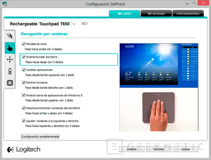 Geeknetic Logitech Wireless Rechargeable Touchpad T650 5