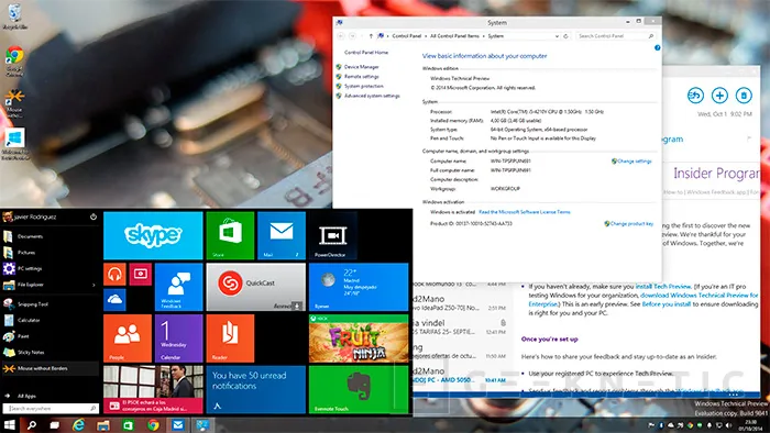 Geeknetic Microsoft Windows 10 Technical Preview 15