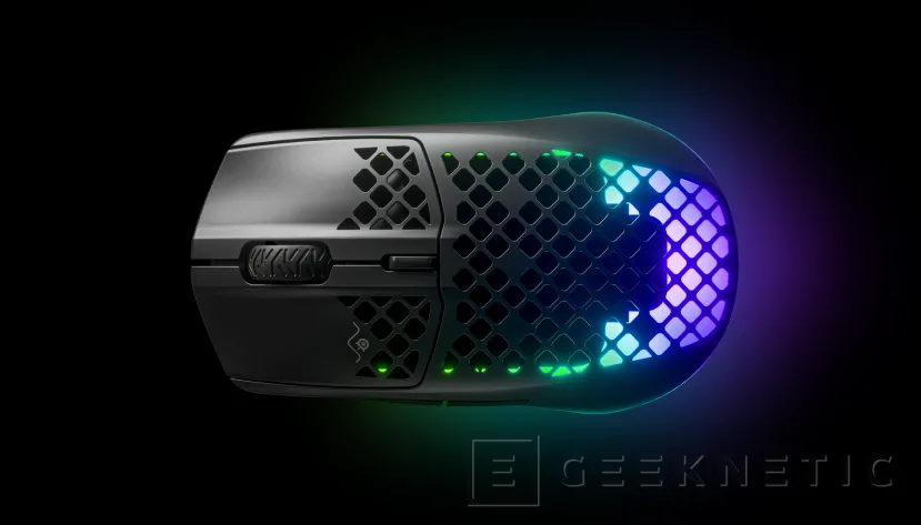 Geeknetic Hasta 200 horas de uso en el ratón inalámbrico SteelSeries Aerox 3 Wireless con iluminación RGB y solo 66 gramos de peso 2
