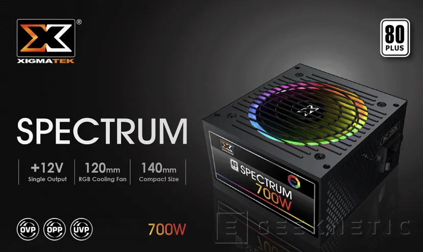 Geeknetic Xigmatek Spectrum, fuentes ATX 80 PLUS con iluminación  RGB y tamaño compacto 1
