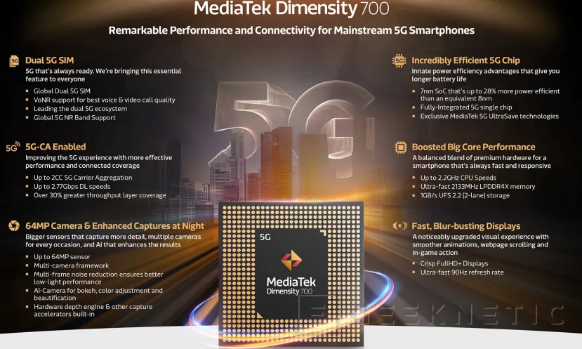 Geeknetic MediaTek Dimensity 700, un SoC con 5G para smartphones económicos 2