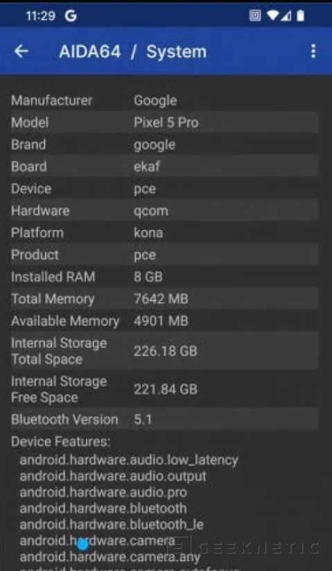 Geeknetic El Google Pixel 5 Pro aparece en imágenes reales con un Snapdragon 865 y 8GB de memoria RAM 3