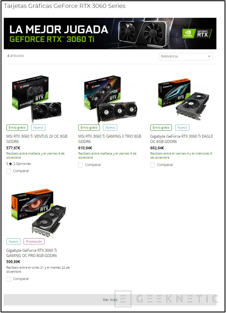 Geeknetic Las tarjetas gráficas NVIDIA GeForce RTX 3060 Ti se venden desde hoy a las 15:00 horas 6