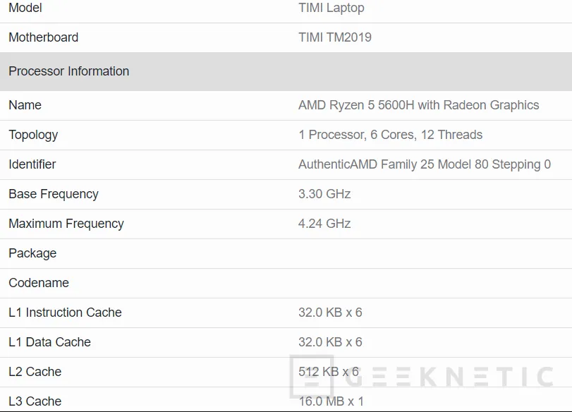 Geeknetic Filtrado el AMD Ryzen 5 5600H con notables mejoras de rendimiento respecto al 4600H 1