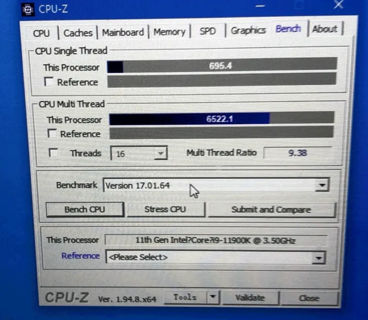 Geeknetic Filtrados resultados de rendimiento del Intel Core i9-11900K en CPU-Z 1