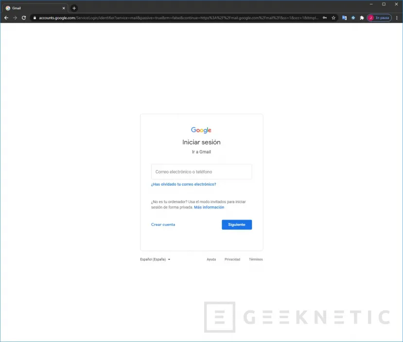 Geeknetic Cómo crear una cuenta de Gmail 2