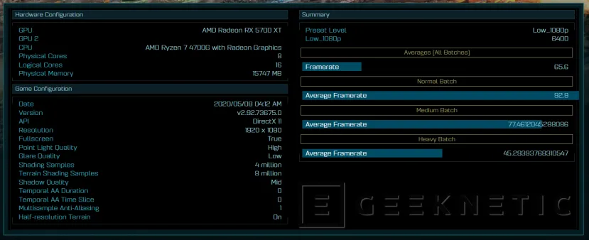 Geeknetic Se filtra el AMD Ryzen 7 4700G en el benchmark de Ashes of the Singularity con 8 núcleos y gráficos integrados 1