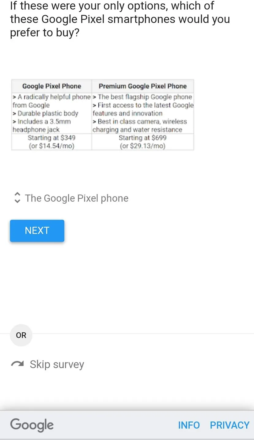 Geeknetic Google habría filtrado los precios de los Pixel 4a y Pixel 5 en una encuesta 1