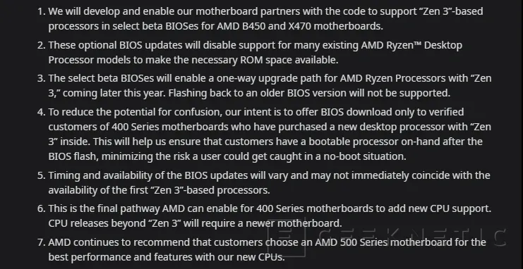 Geeknetic AMD proporcionará soporte para Zen 3 a las placas base B450 y X470 mediante BIOS 1