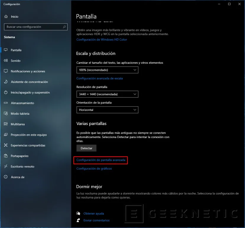Geeknetic Cómo calibrar la pantalla en Windows 10 3