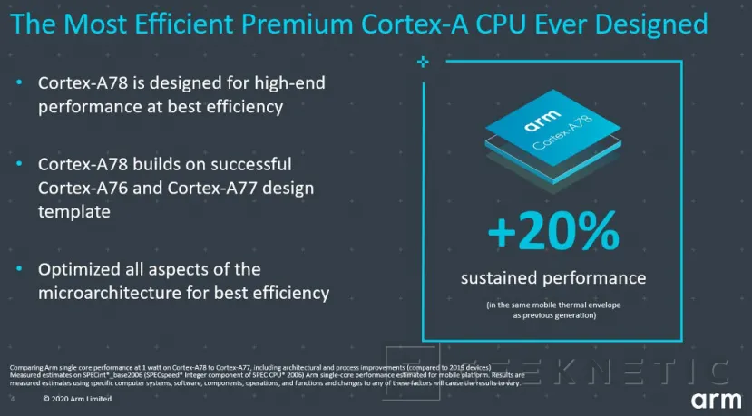 Geeknetic Los nuevos procesadores ARM Cortex-A78 llegan con un 50% más de eficiencia que su predecesor 1