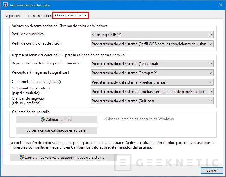 Geeknetic Cómo calibrar la pantalla en Windows 10 6