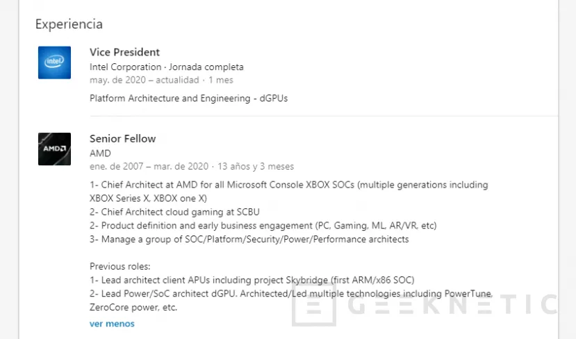 Geeknetic Intel ficha al arquitecto jefe de desarrollo de SoCs AMD para consolas Xbox 2